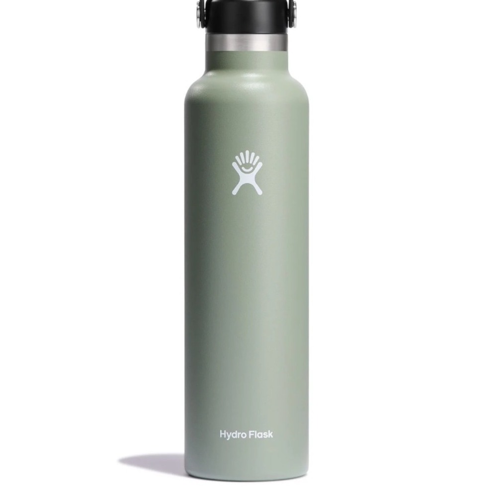 Hydro Flask 18 oz Standard Mouth Insulated Water Bottle Sage Green Straw Lid